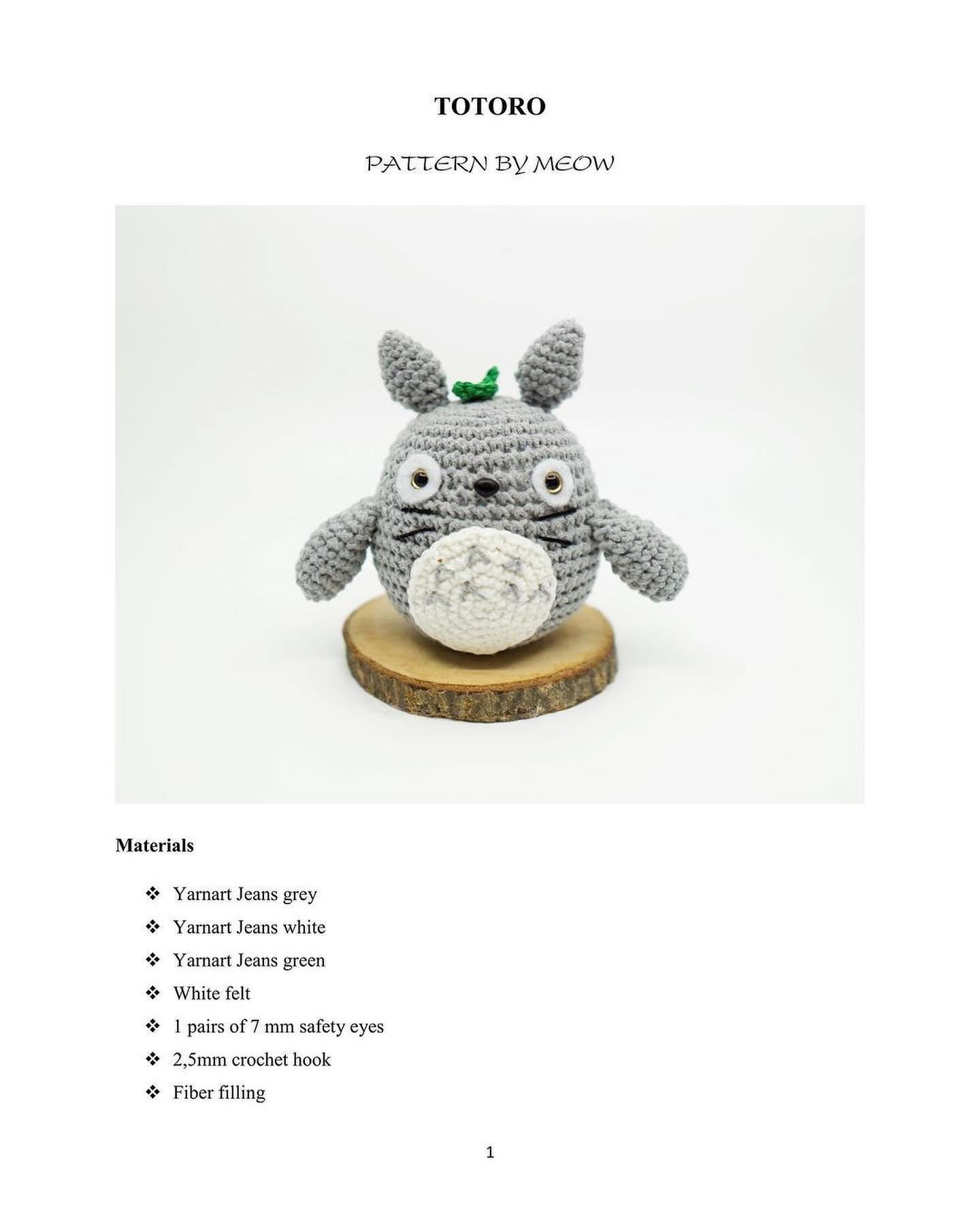 free pattern totoro