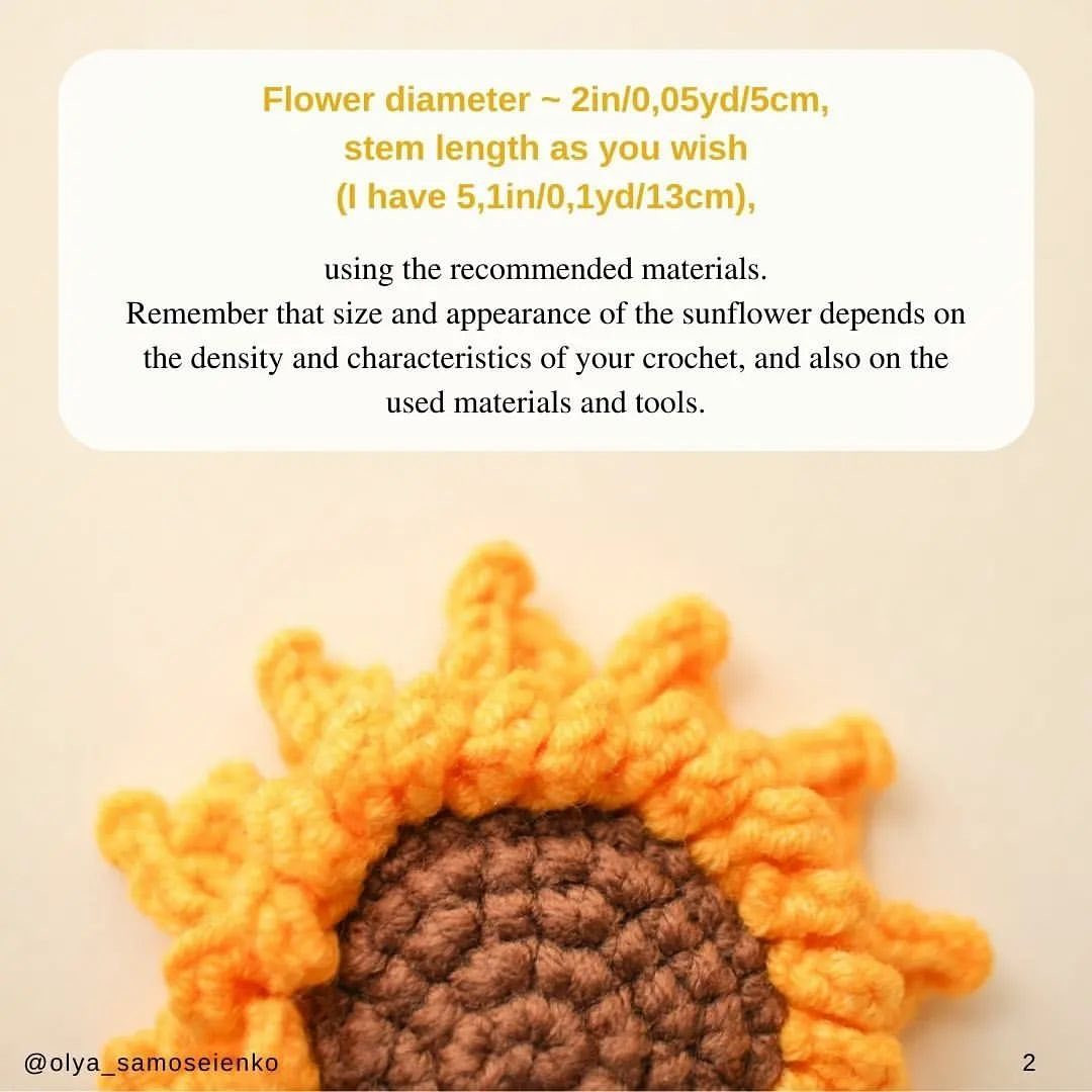 free sunflower crochet pattern