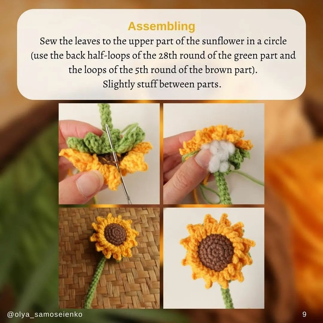 free sunflower crochet pattern