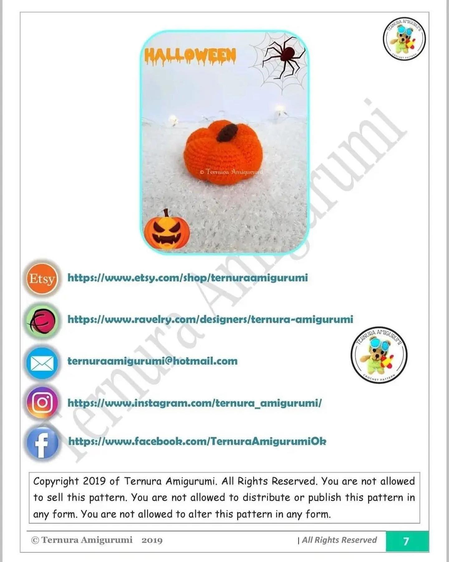 happy halloween free crochet pattern ternura amigurumi pumpkin crochet pattern.