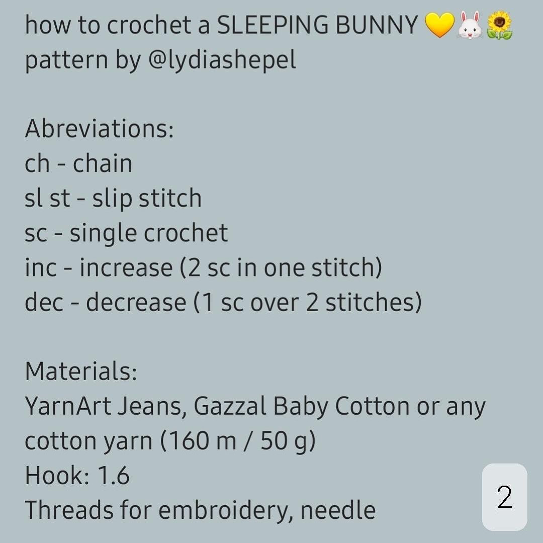 how to crochet a sleeping bunny
