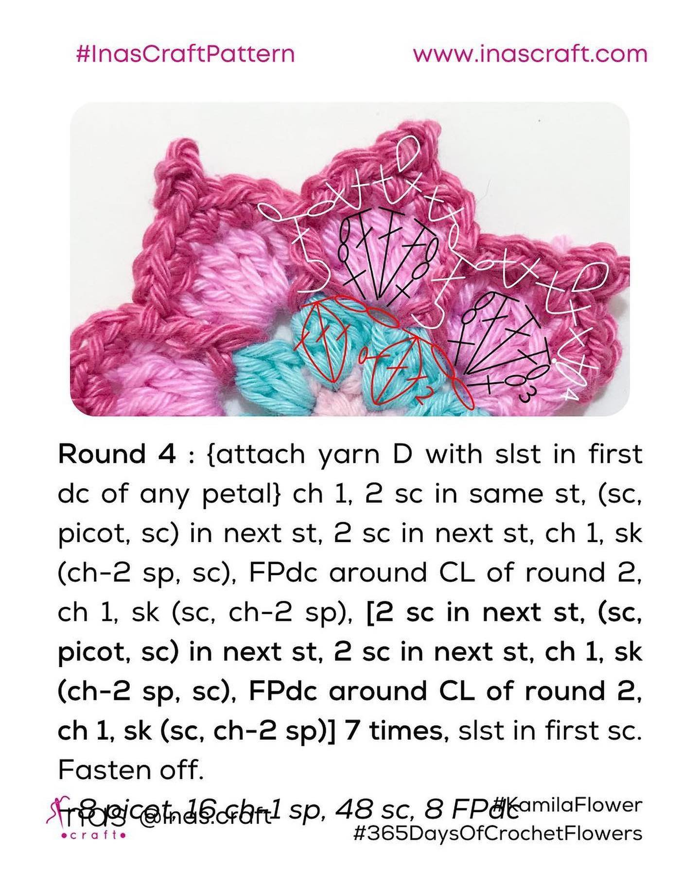 kamila flower crochet pattern