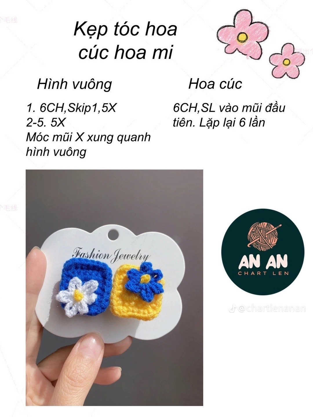 kẹp tóc hoa cúc họa mi