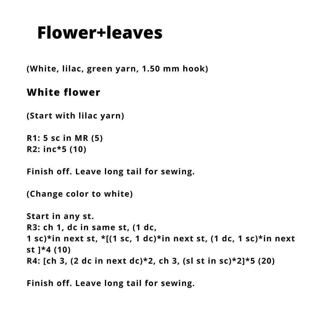 lets crochet together flower + leaves