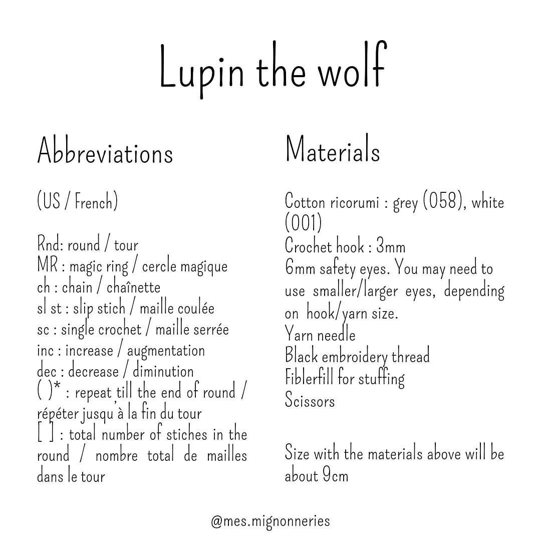 lipin the wolf free pattern