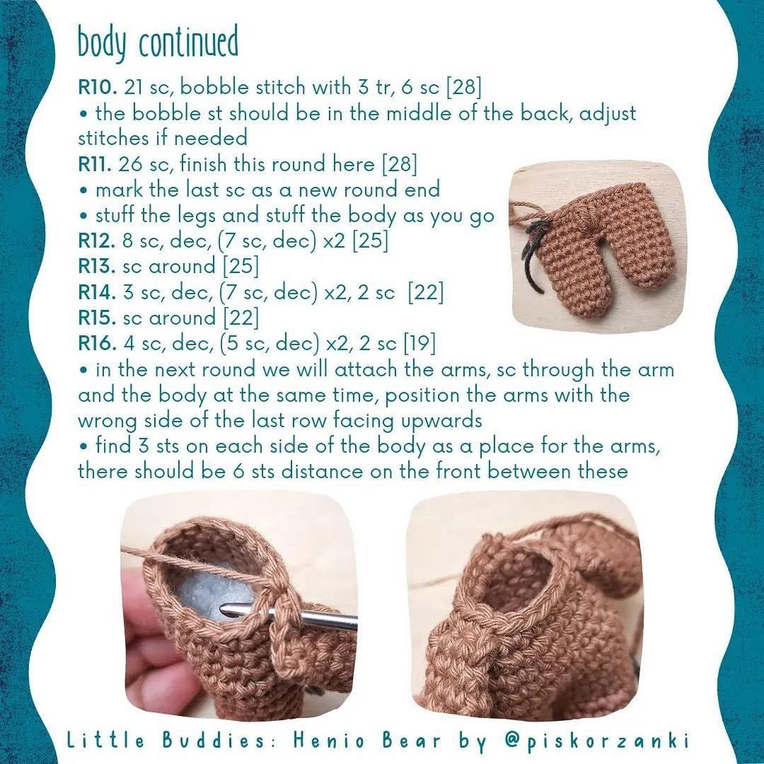 little buddies henio bear free crochet pattern