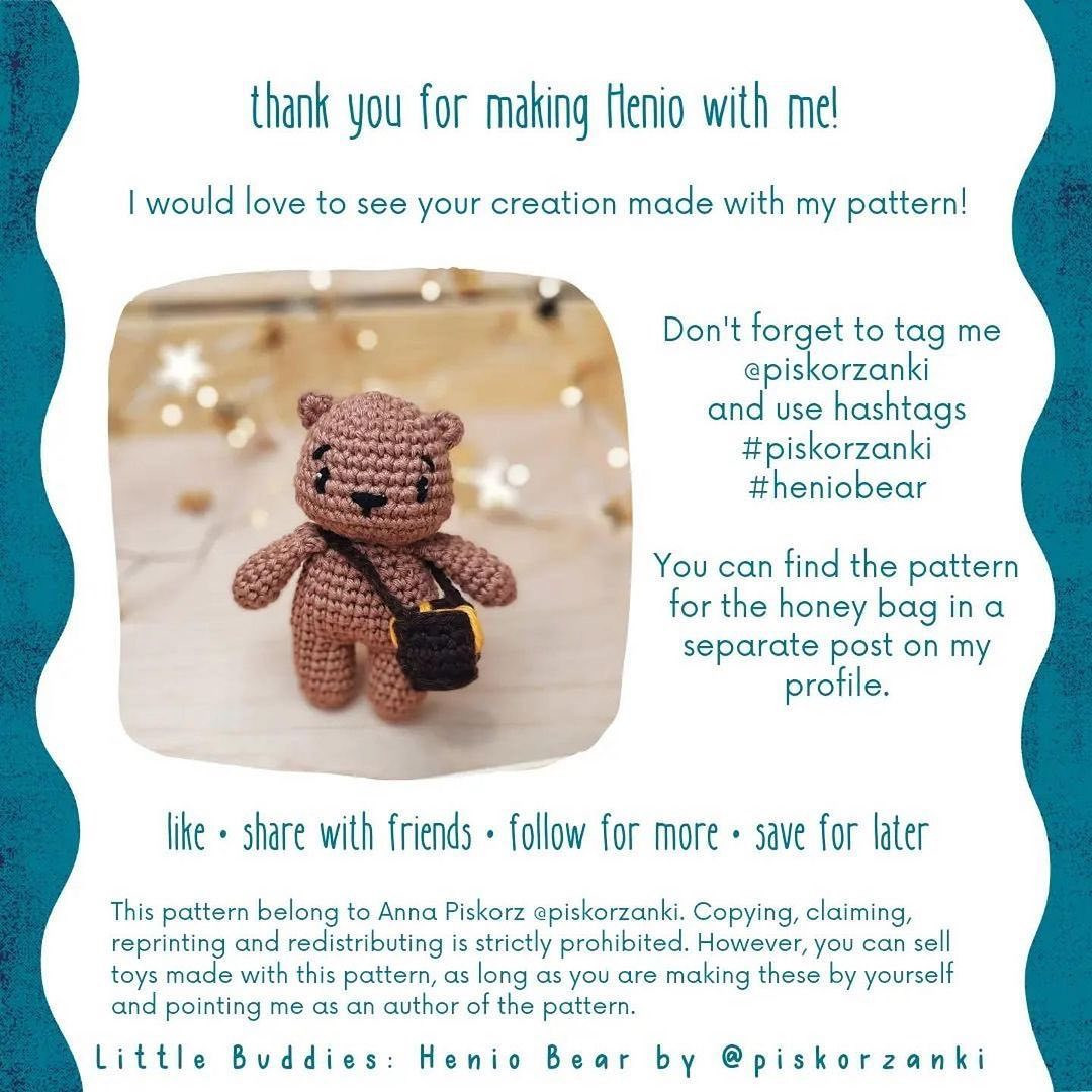 little buddies henio bear free crochet pattern