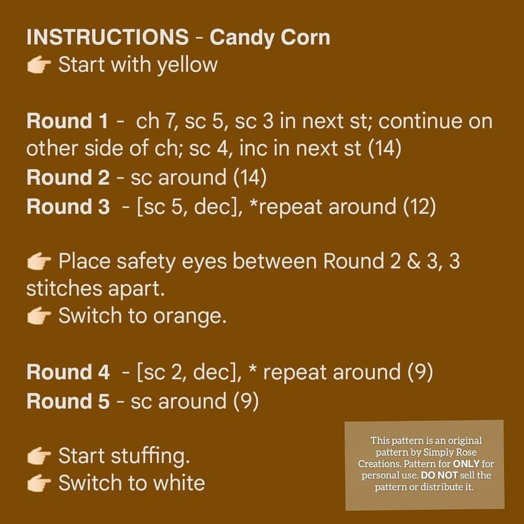 mini candy corn free pattern