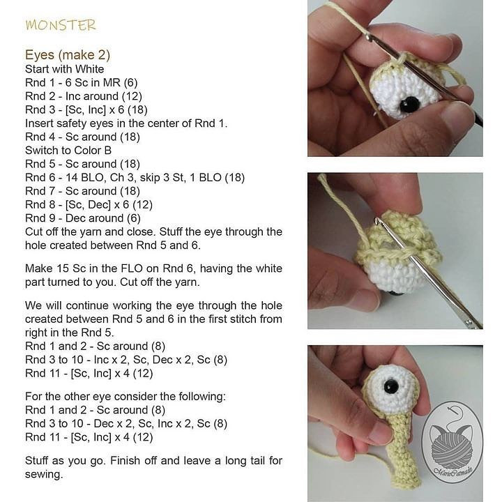 monster free crochet pattern