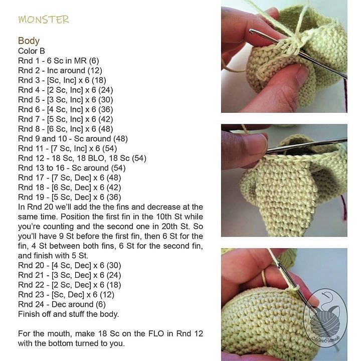 monster free crochet pattern