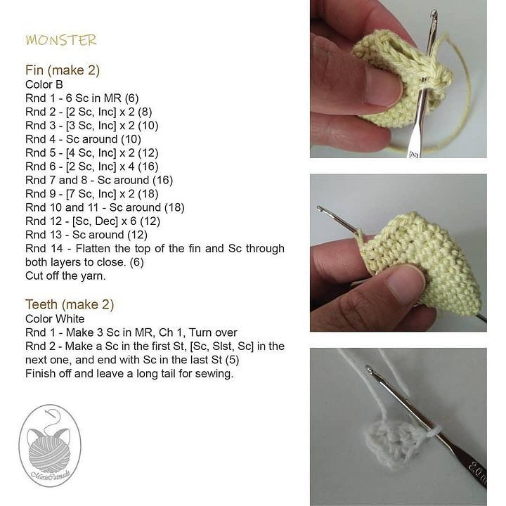 monster free crochet pattern