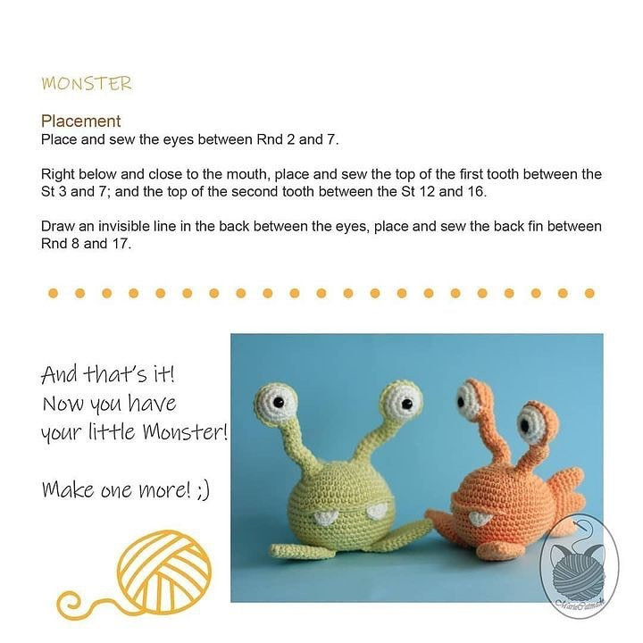 monster free crochet pattern