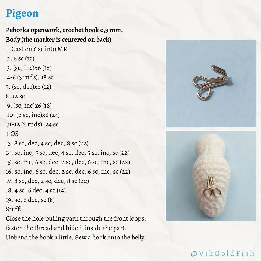 pigeon free pattern