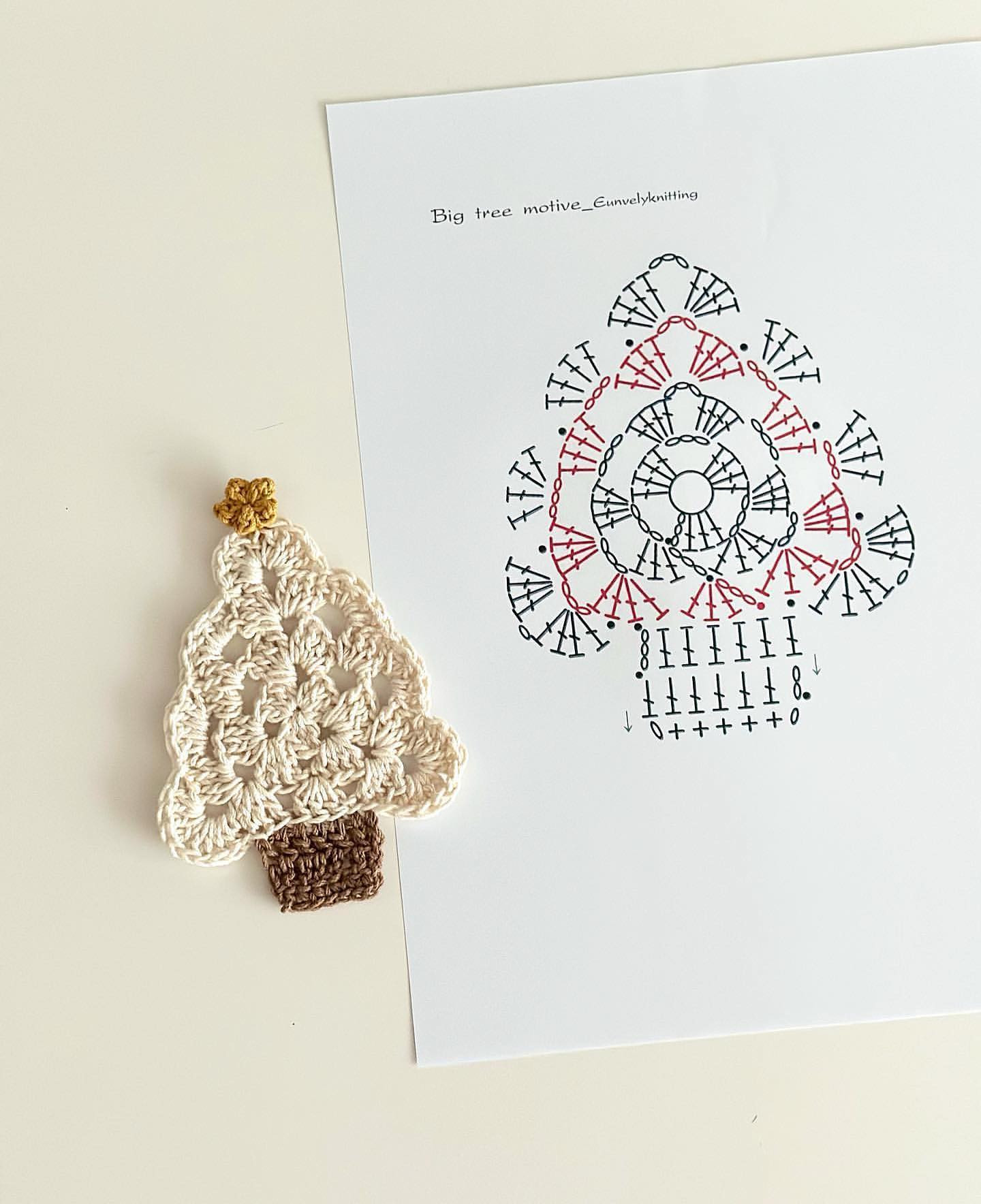 pine tree keychain crochet pattern