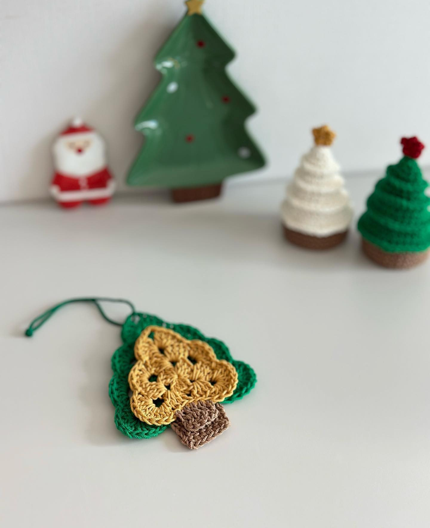 pine tree keychain crochet pattern