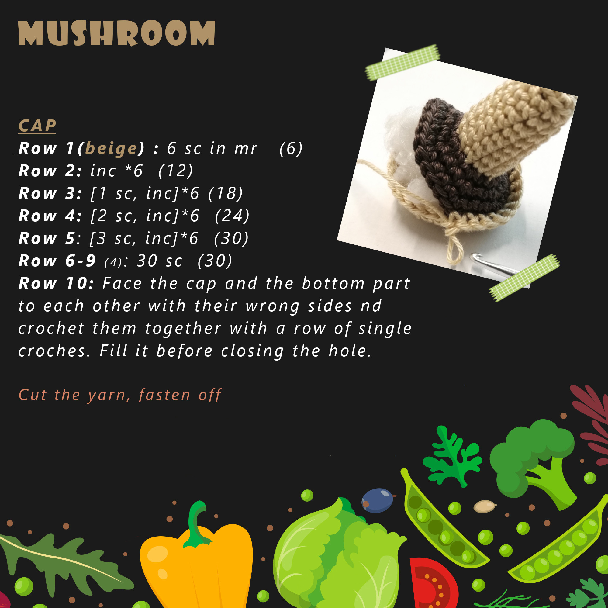 poppy crochet design free pattern mushroom