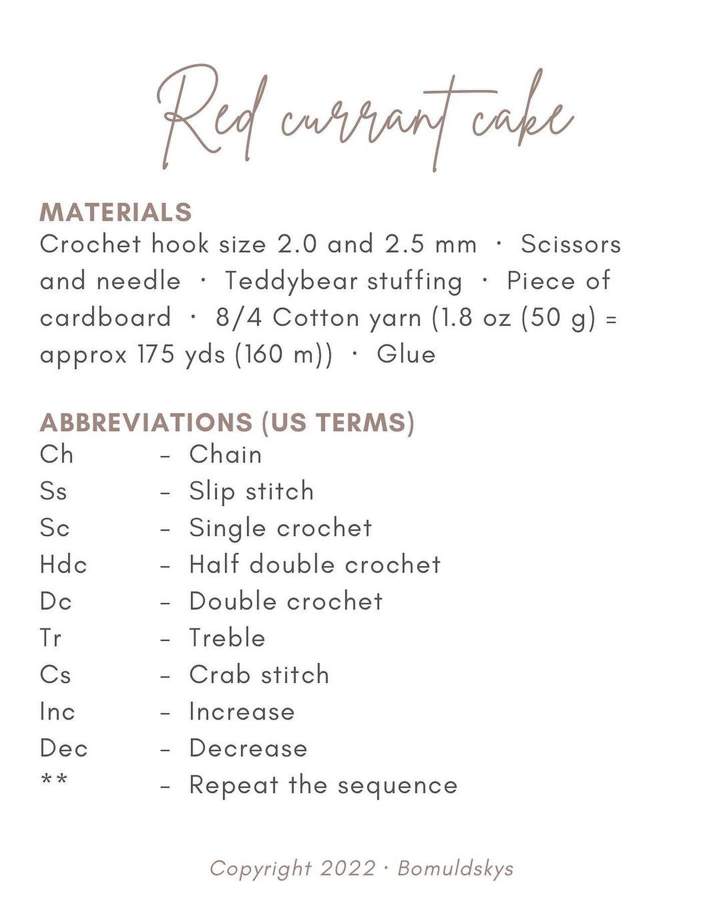 red currant cake crochet pattern