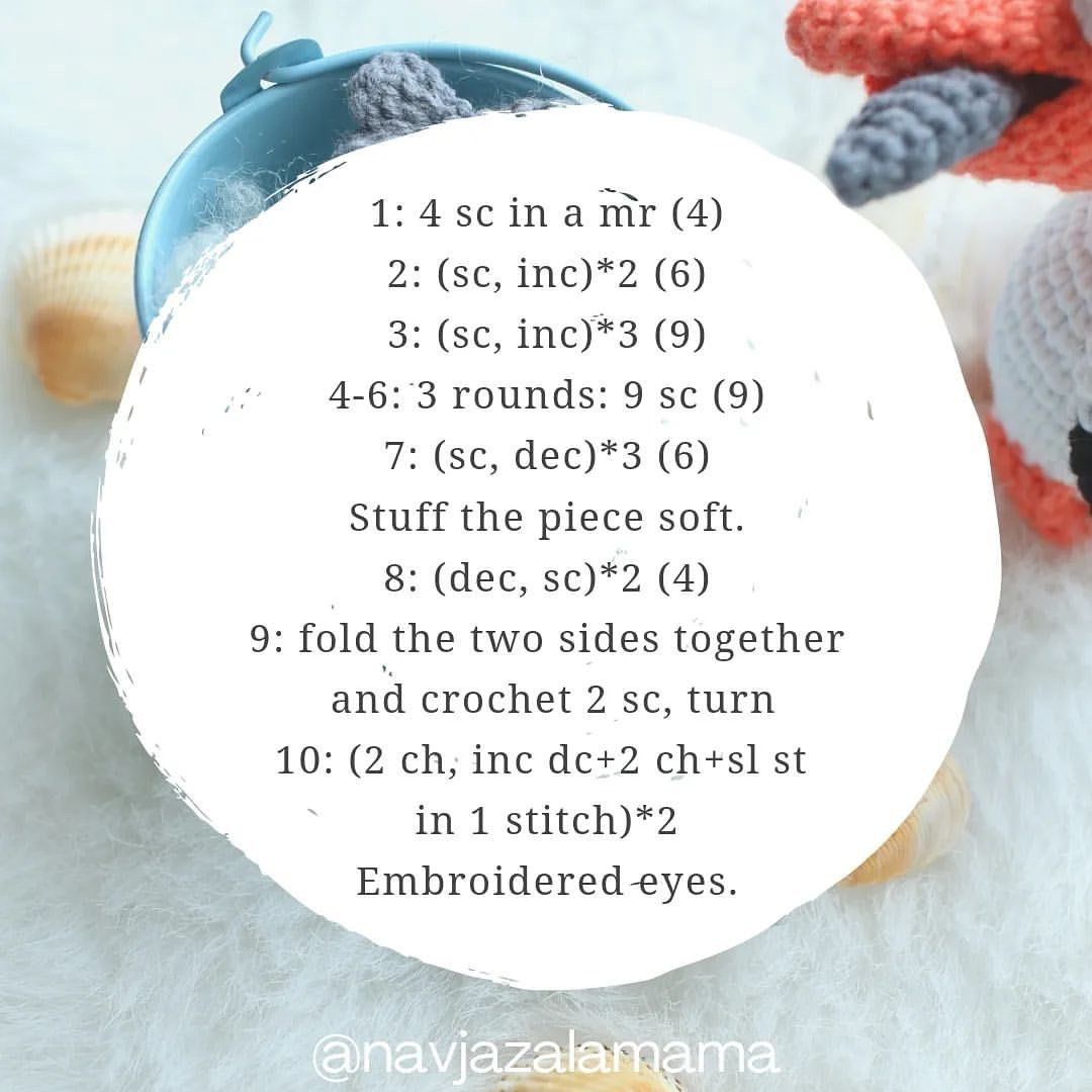 small gray fish crochet pattern