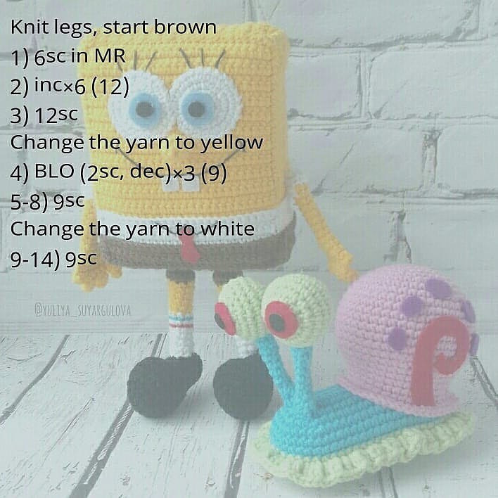 spongebob free pattern