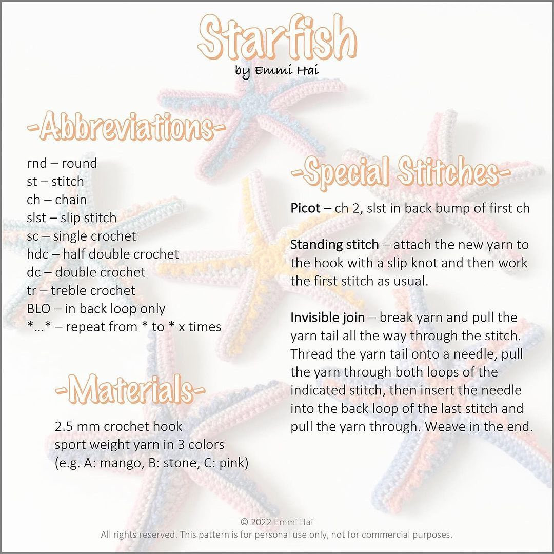 starfish crochet pattern