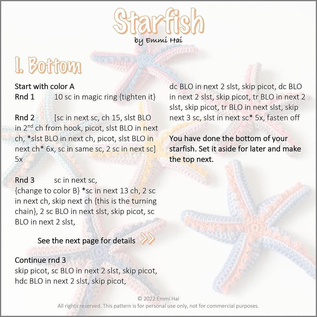 starfish crochet pattern