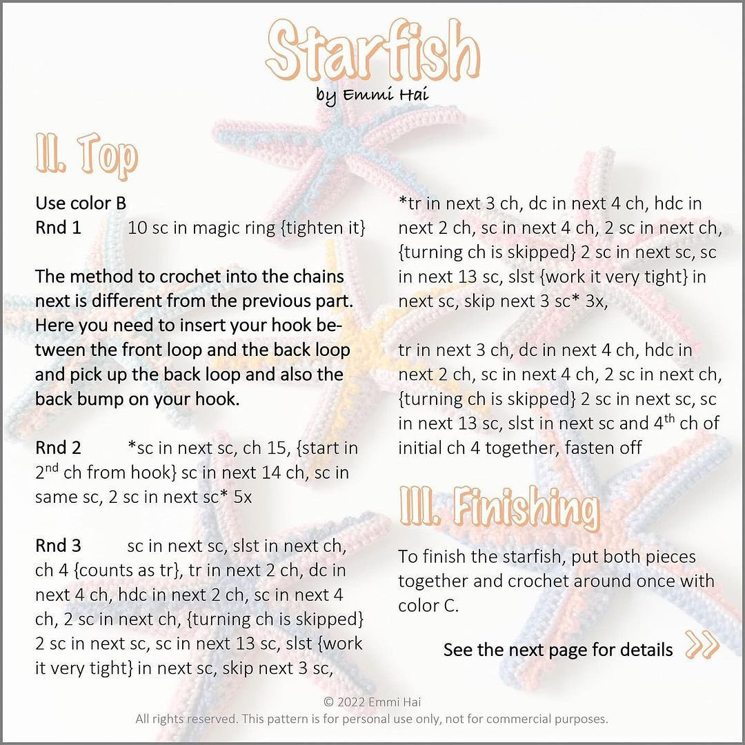 starfish crochet pattern