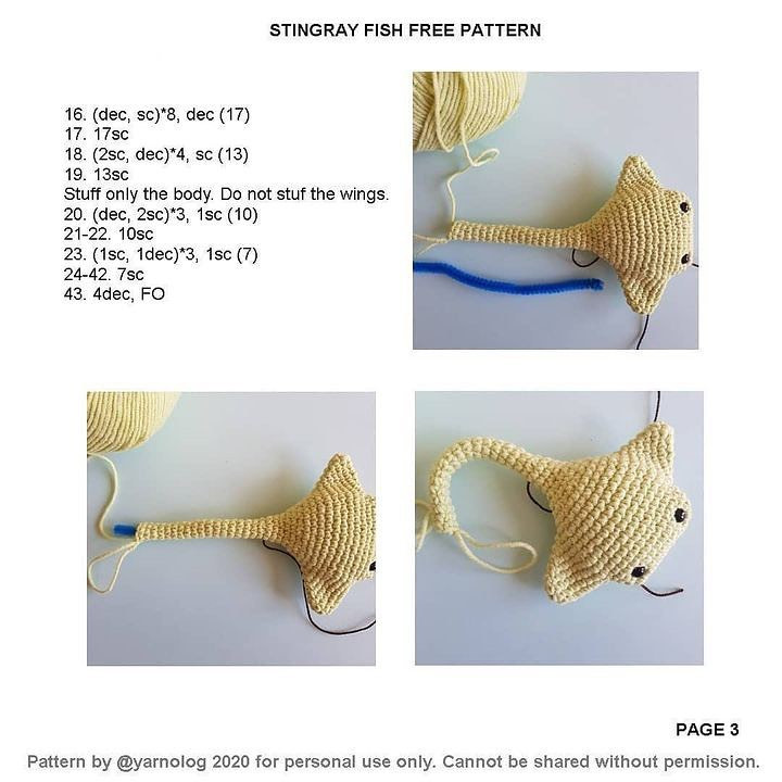 stingray fish free pattern