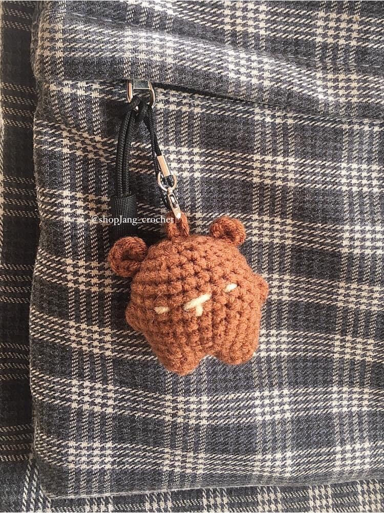 tooth beary crochet pattern keychain