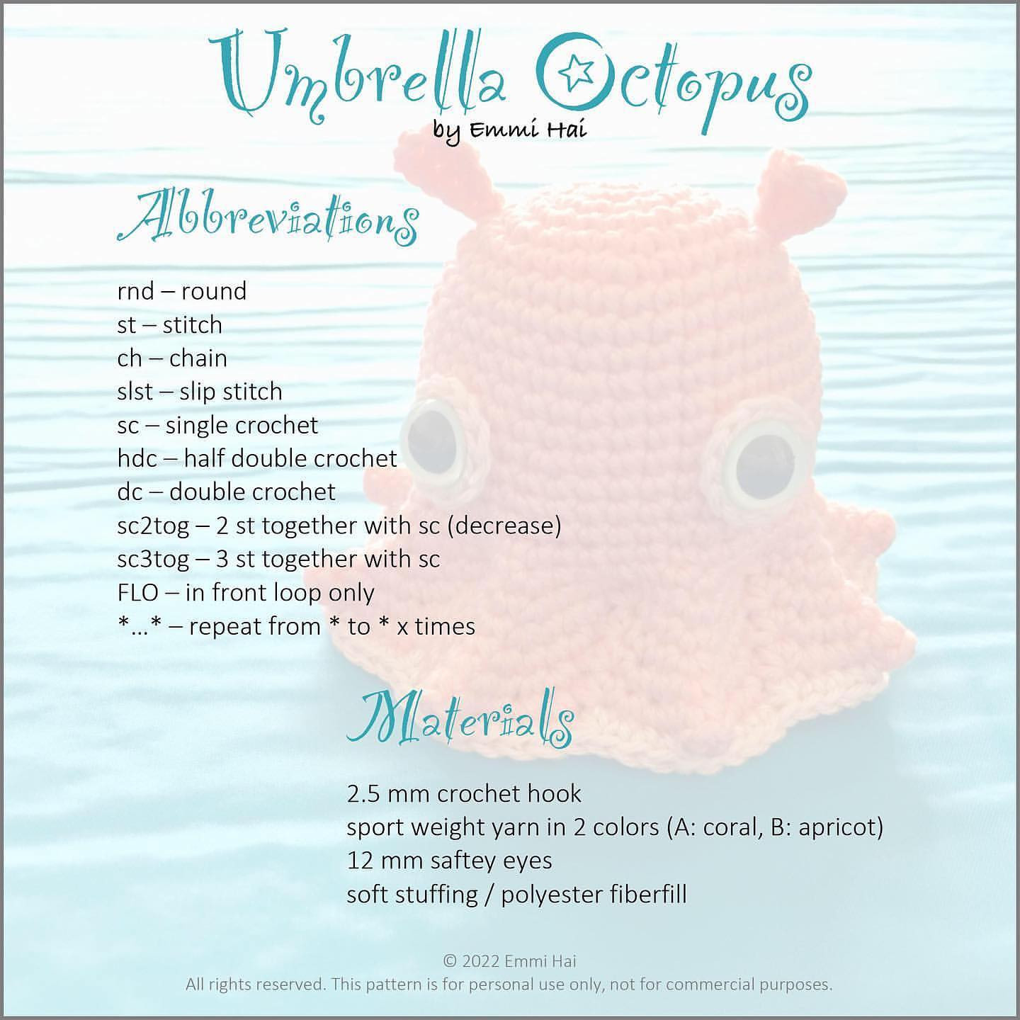 umbrella octopus crochet pattern