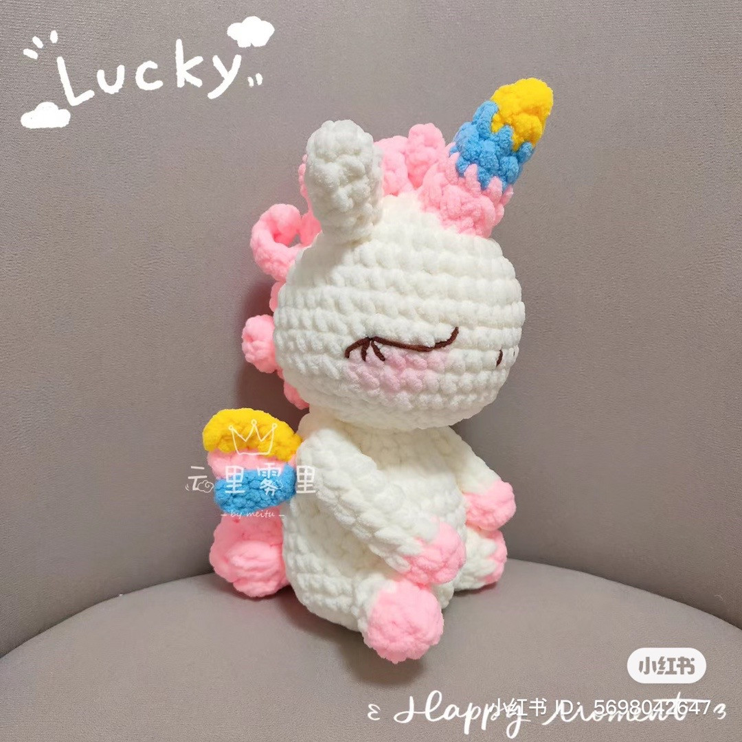 unicorn, white, pink mane, crochet pattern