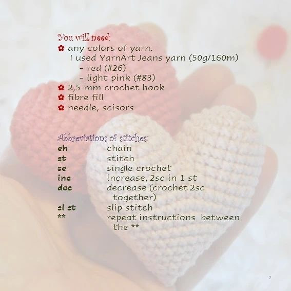 valentine hearts free pattern