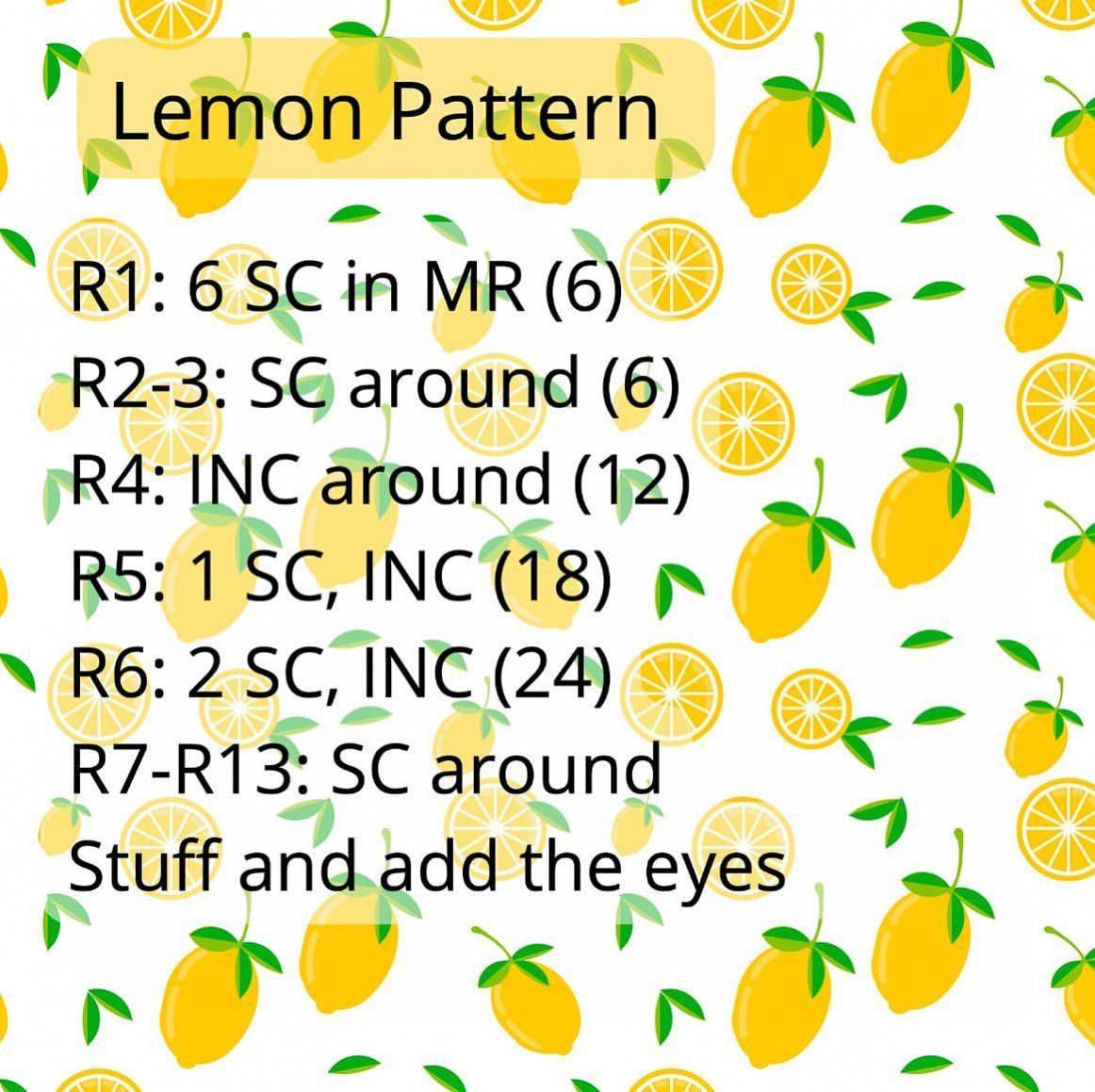 yellow lemon crochet pattern