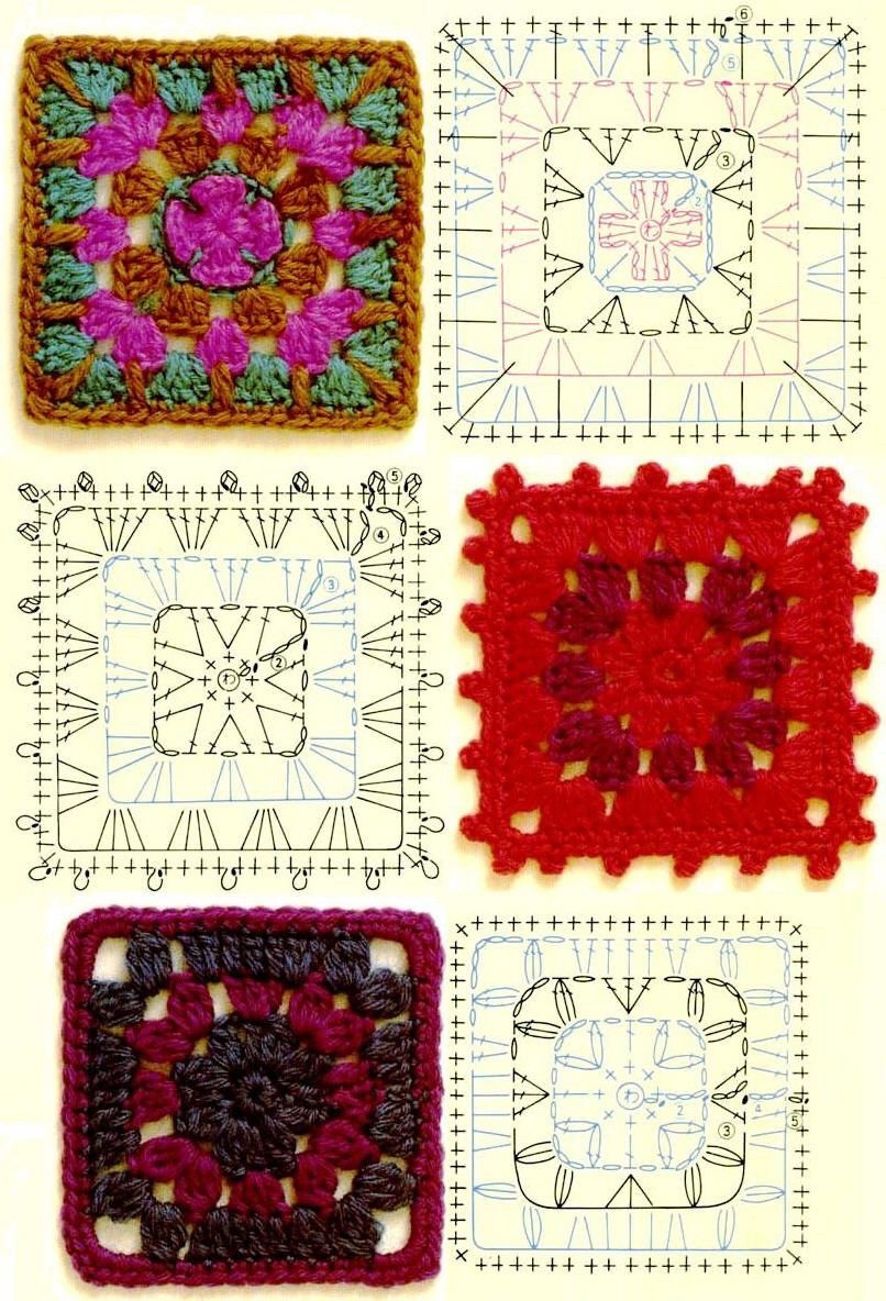 15 square crochet chart patterns