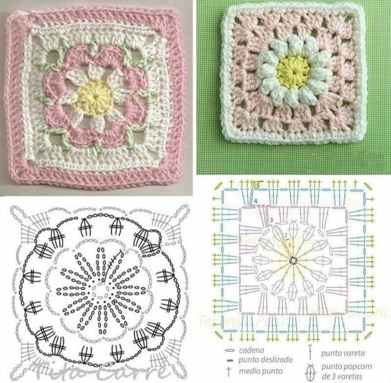 15 square crochet chart patterns