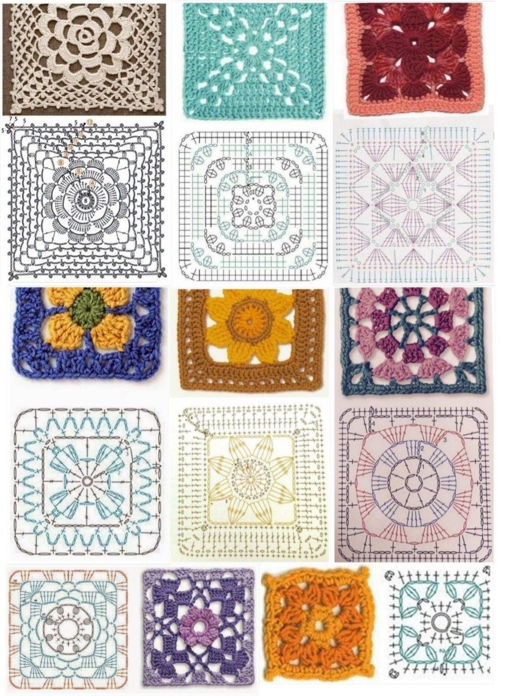 15 square crochet chart patterns