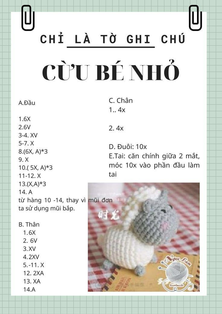 5 chart xinh xỉu cho bạn mới tập, Chart vịt, móc khóa we bare bears, cừu bé nhỏ, cà rốt, the crochet jar 2k giveaway molang amigurumi pattern