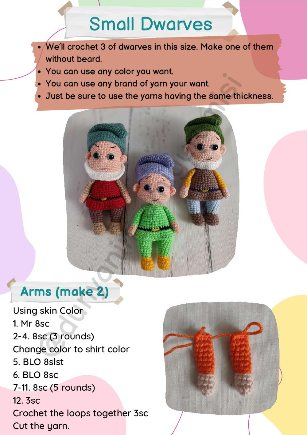 5 dwarfs crochet pattern