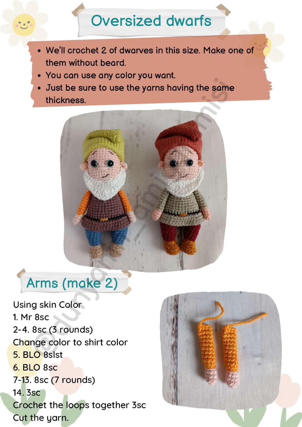 5 dwarfs crochet pattern