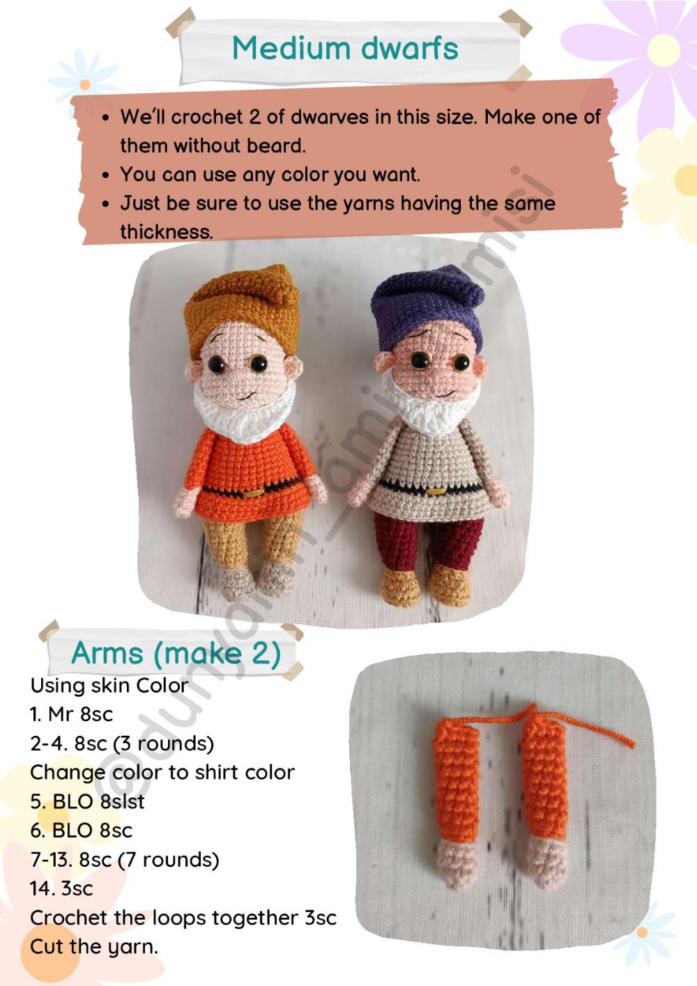 5 dwarfs crochet pattern