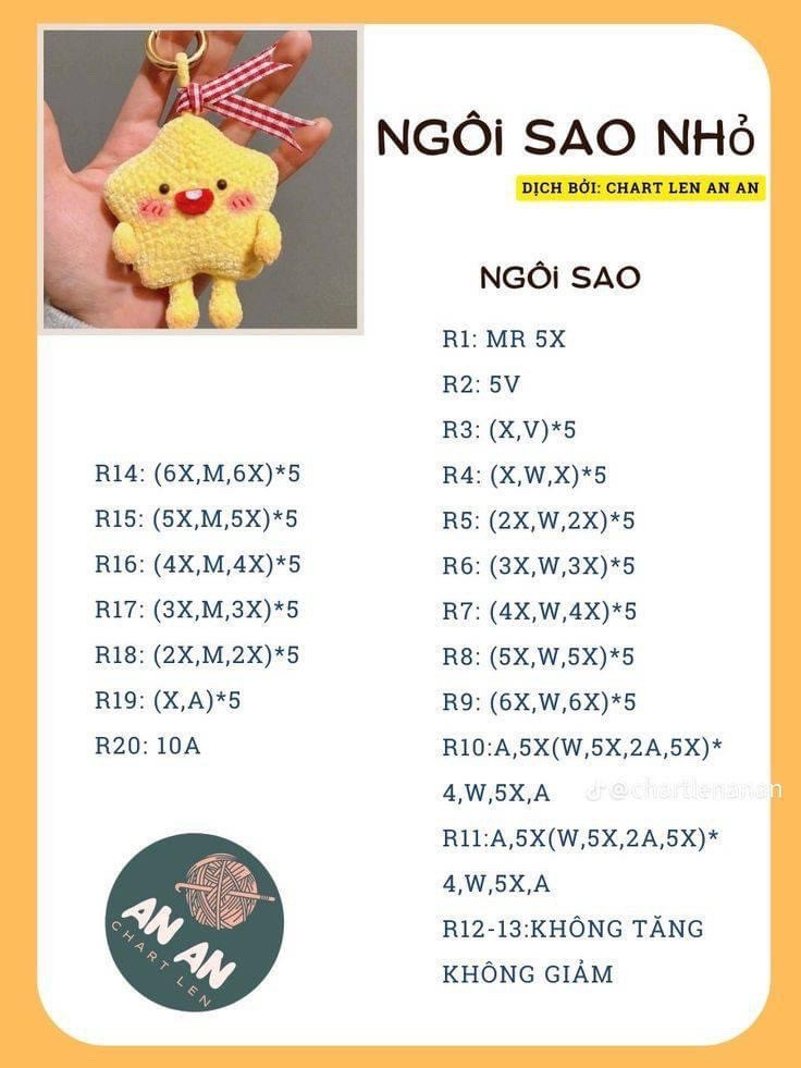 8 chart móc cho người mới tập, chart capybara đội mũ cá hangyodon, chart bánh bao gấu, chart mochi hoa, bé bánh quy, chart đầu mèo, cá xấu hoắc