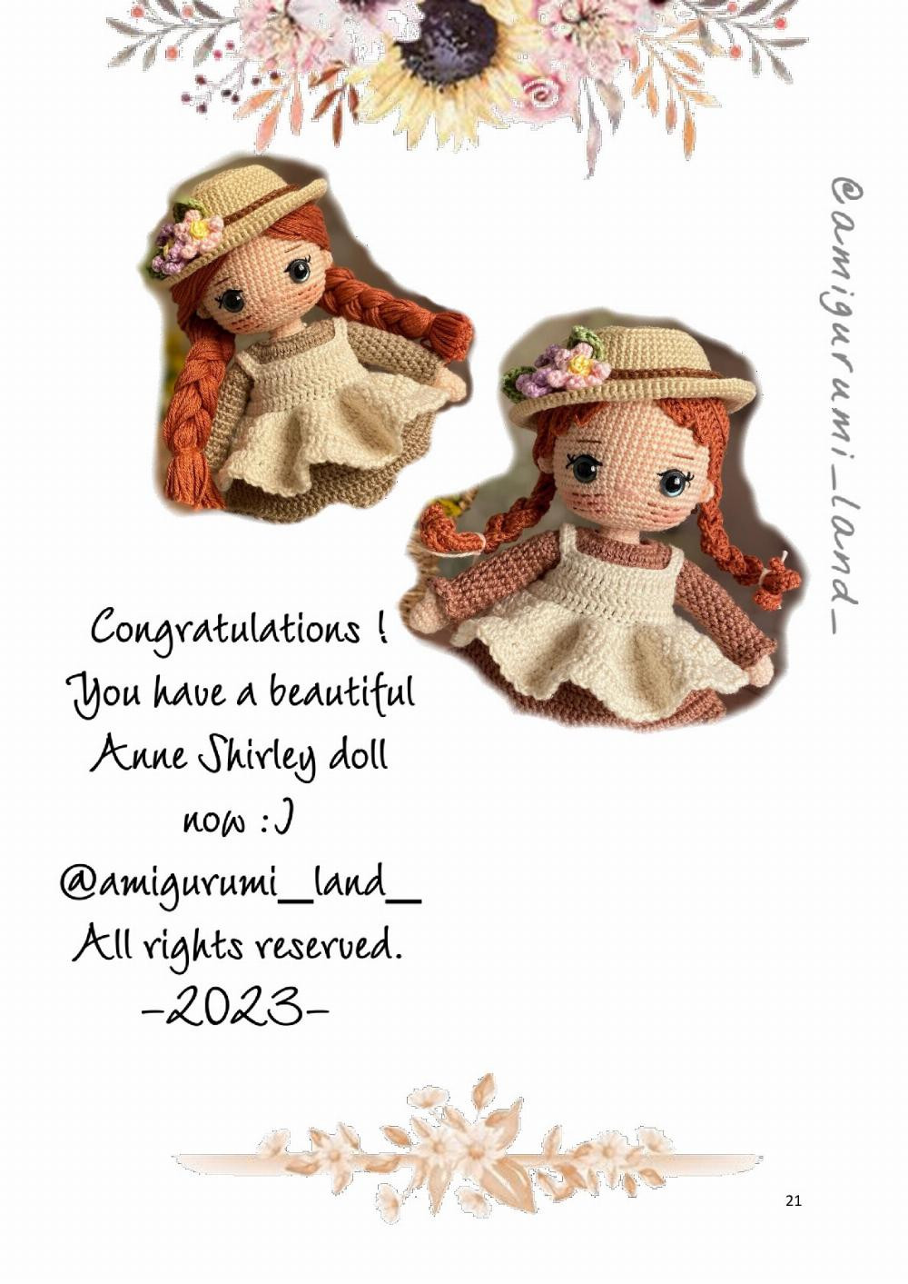 anne shirley doll crochet pattern