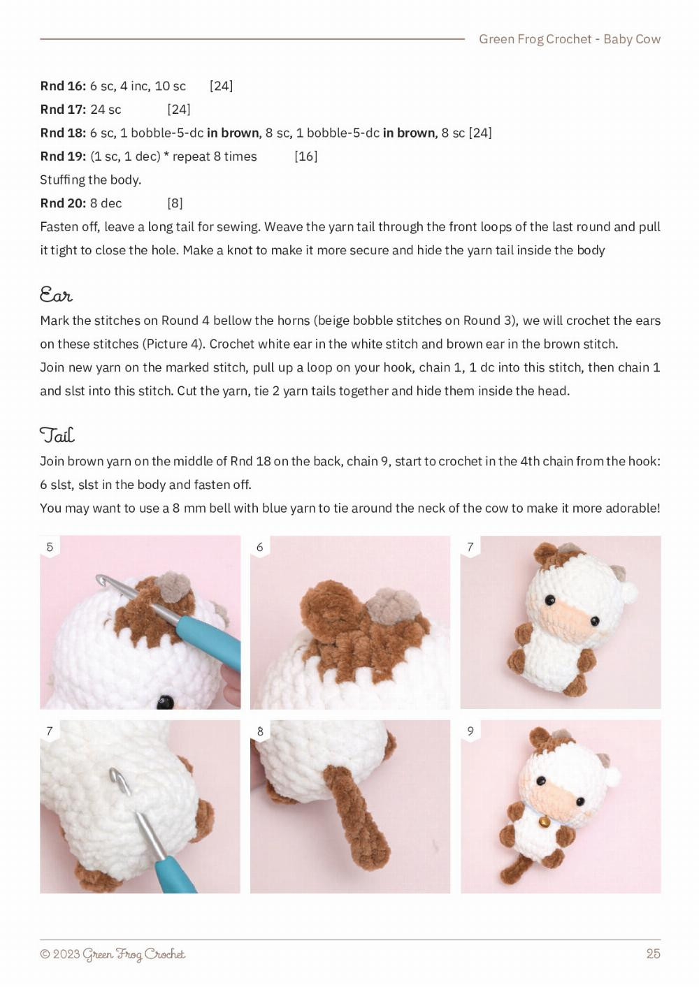 Bundle 7 Baby Animals, no sew amigurumi crochet patterns – Green Frog