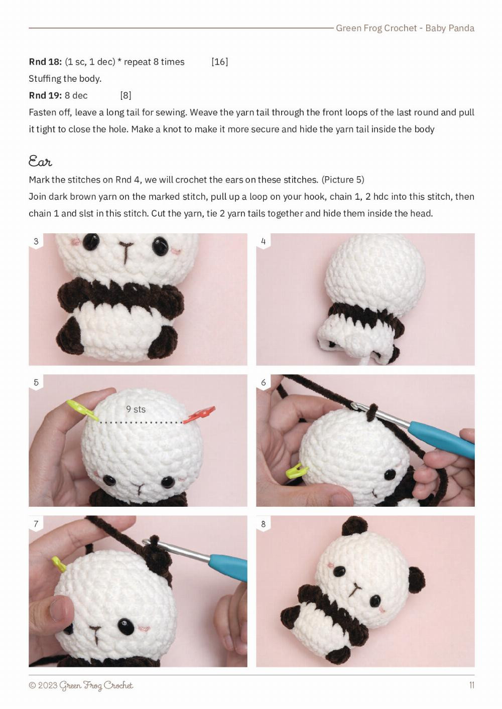 Bundle 7 Baby Animals, no sew amigurumi crochet patterns – Green Frog