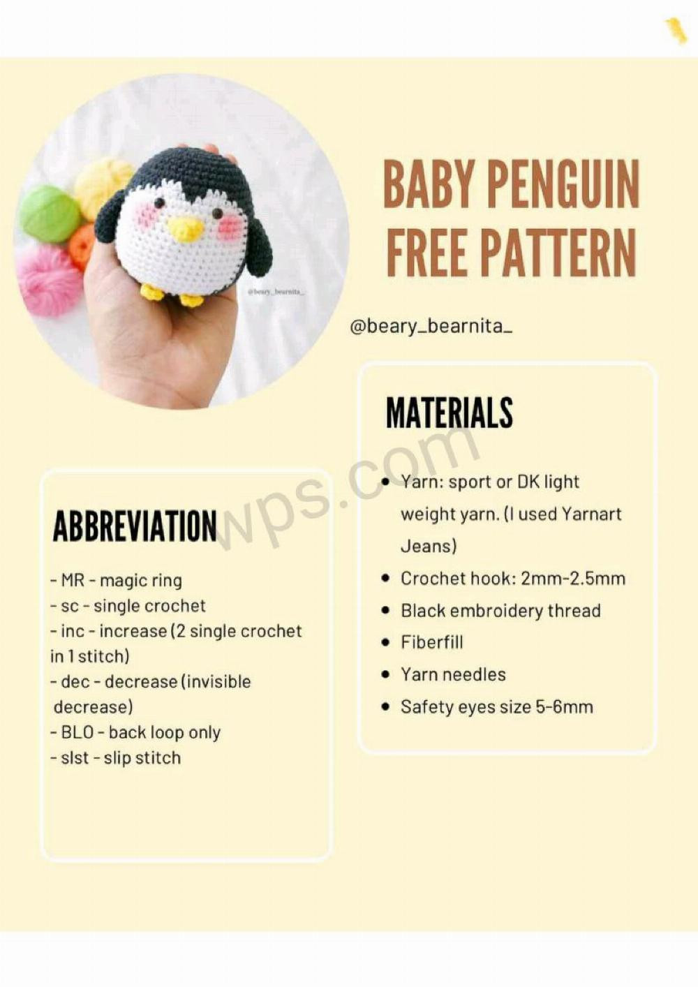 baby penguin free pattern