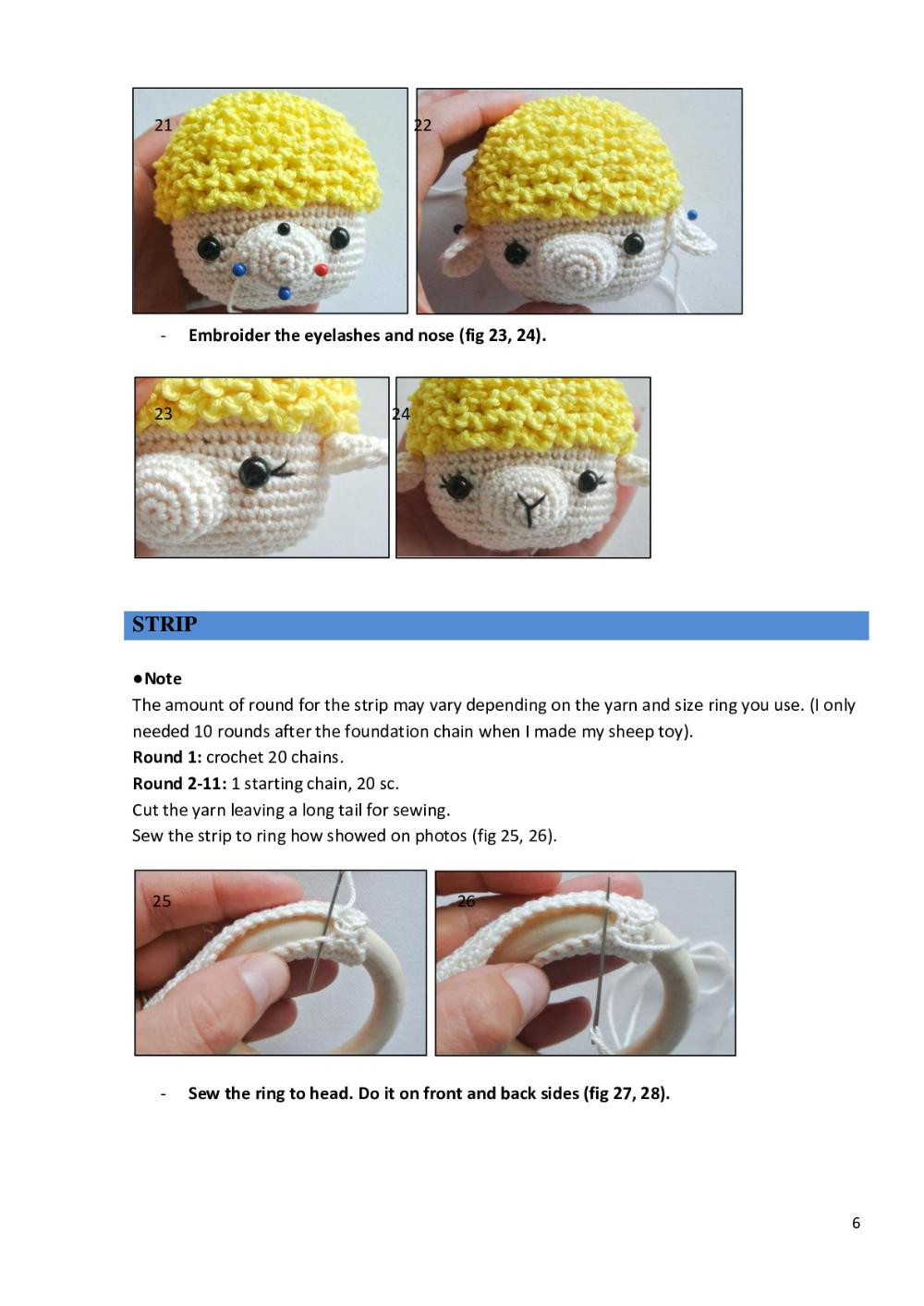 Baby Sheep Teether crochet pattern