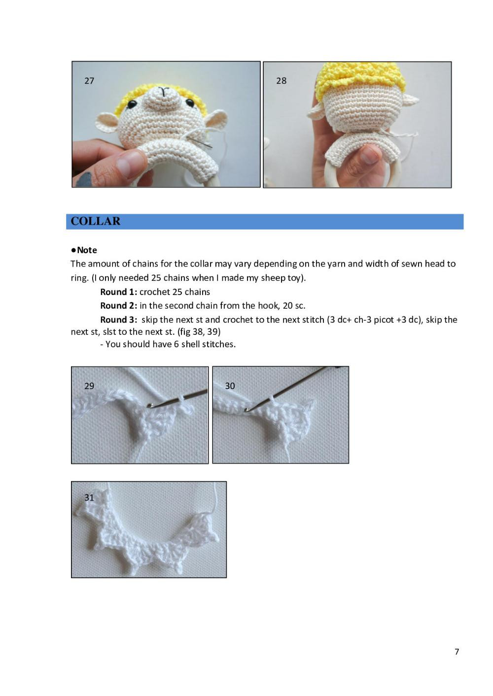 Baby Sheep Teether crochet pattern