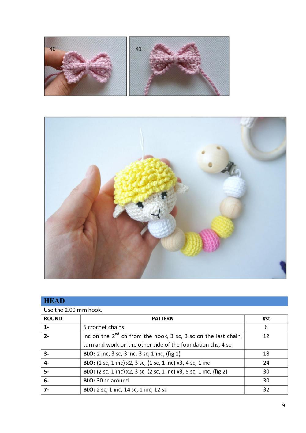 Baby Sheep Teether crochet pattern