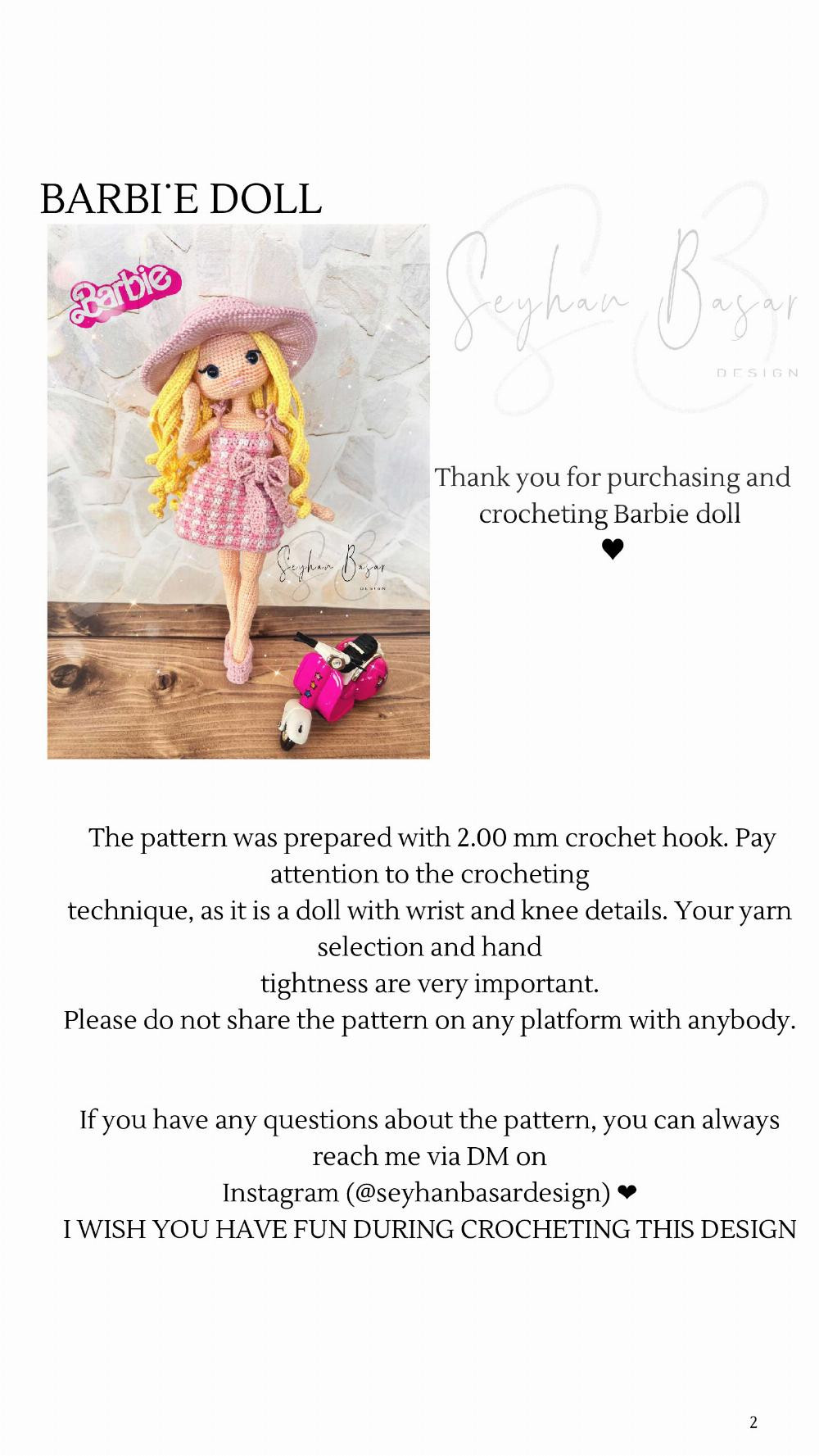 barbie doll crochet pattern