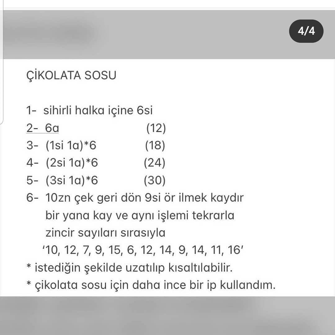 Bardak dondurma tığ işi modeli, mor dondurma kısmı, çikolata