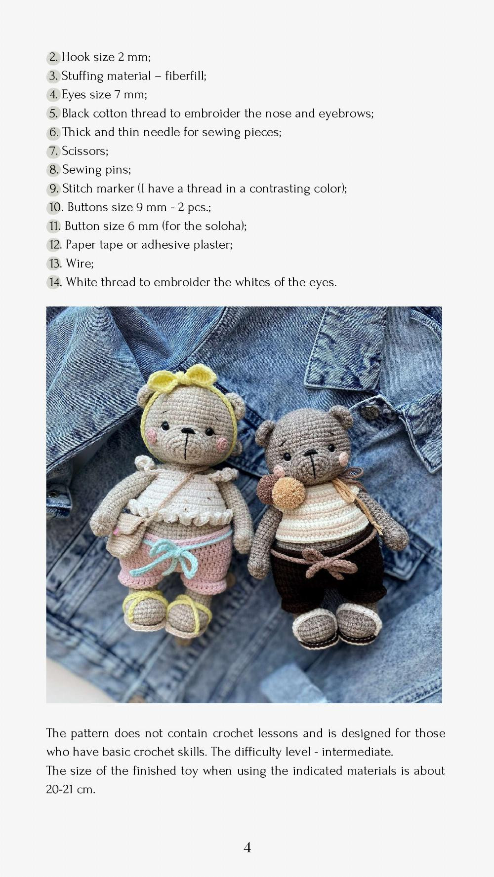 Bears Michelle and Martin Crochet Pattern